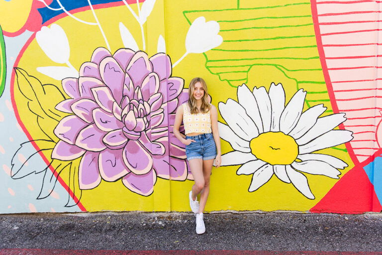 mckinney senior photo taking bright and colorful pictures