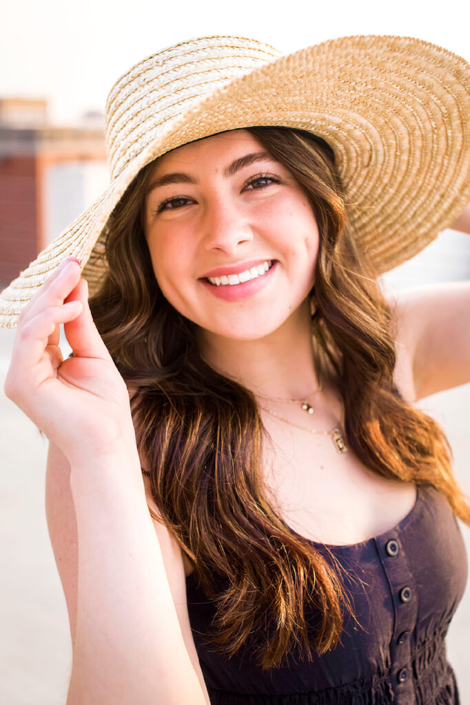 senior portraits plano in golden hour