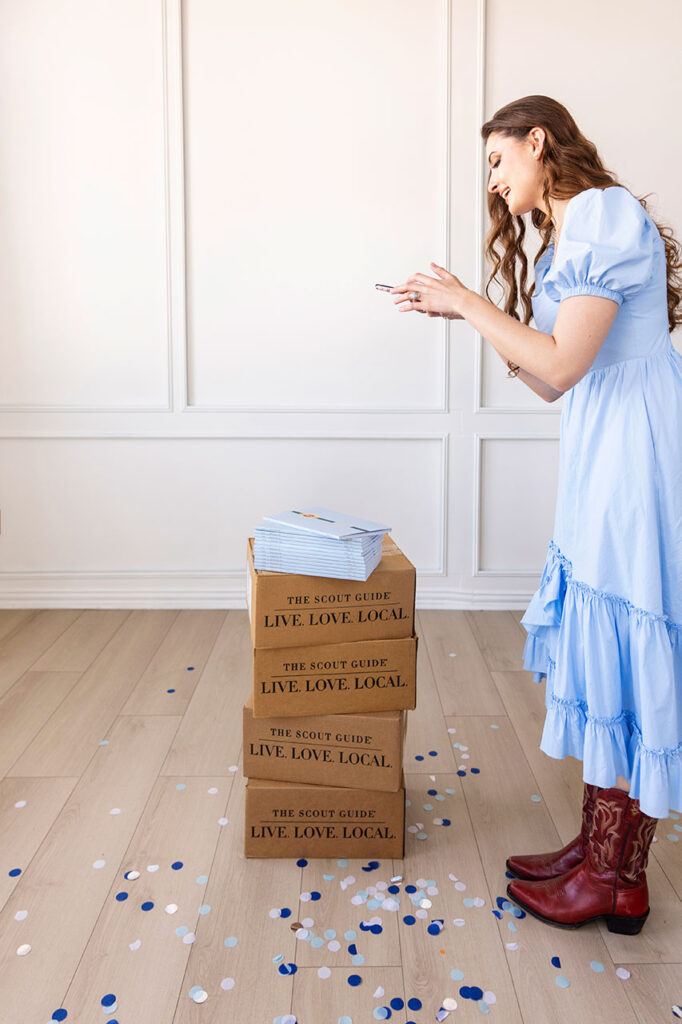 plano brand photographer behind the scenes in studio