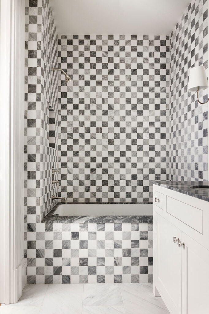 dfw interior photographer riad checkerboard tile in a custom home