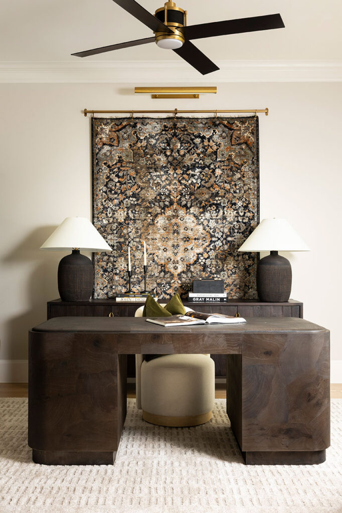 luxury designed office in dallas with ceiling fan