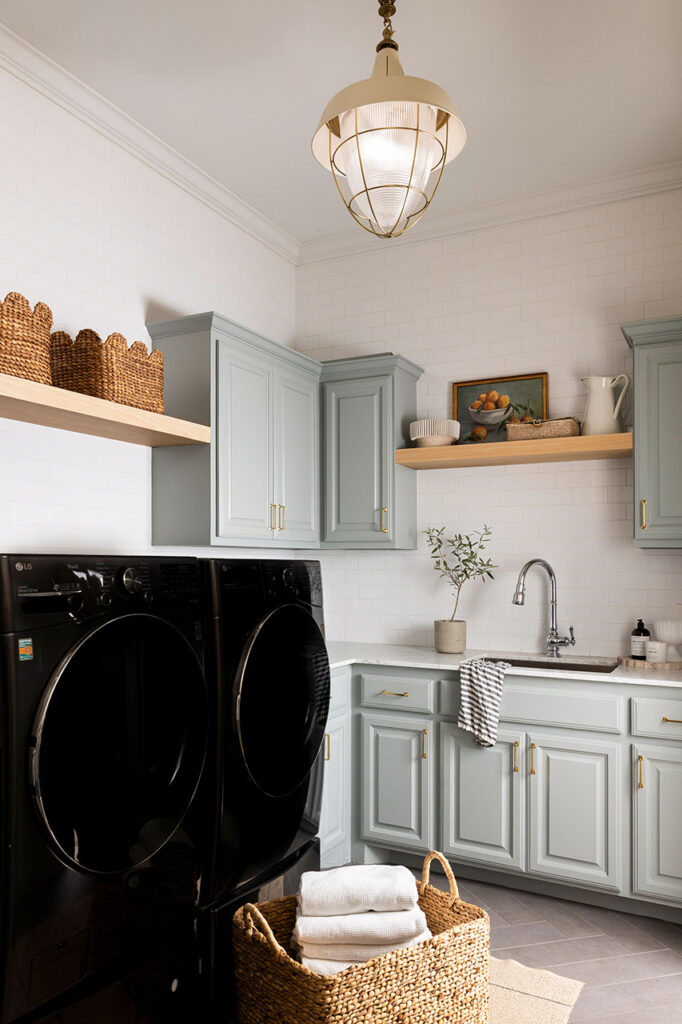 angled view of a luxury laundry room in Dallas