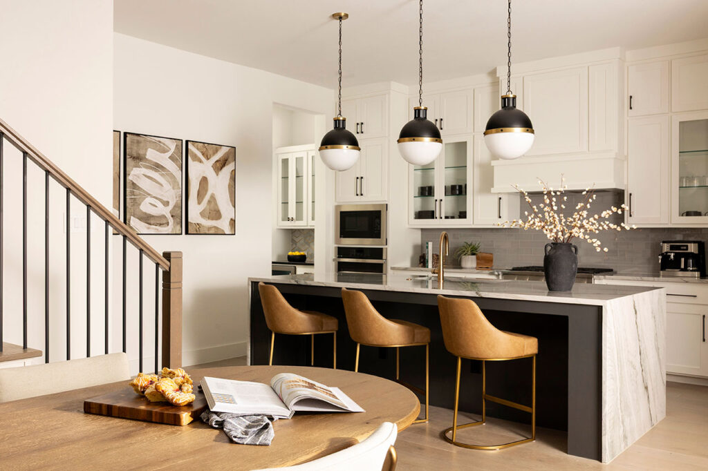 kitchen in dining space in an open home in Dallas