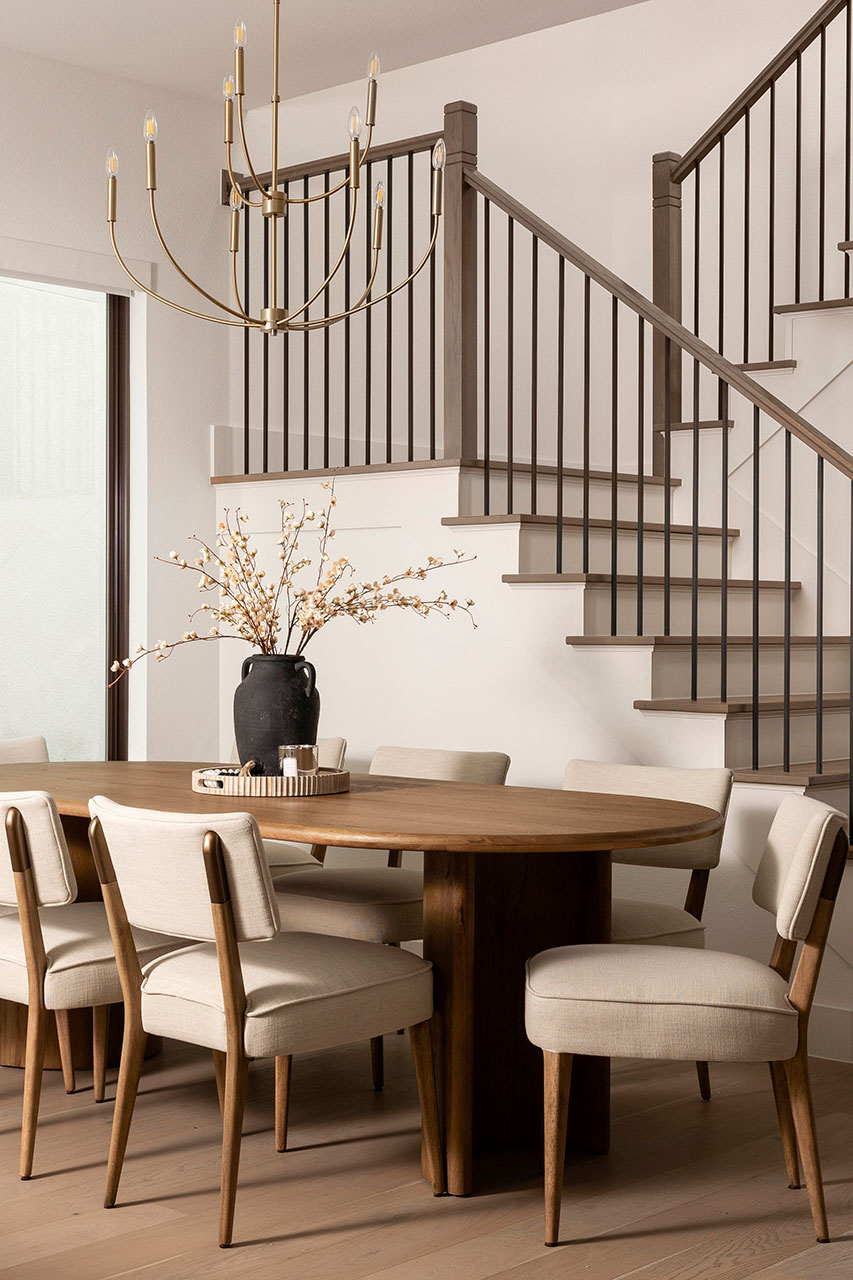 light and airy dining room in Dallas