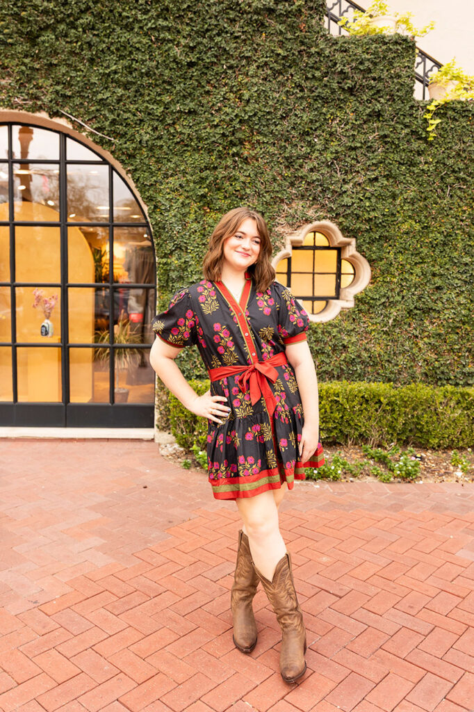 fun session dallas senior photos with greenery