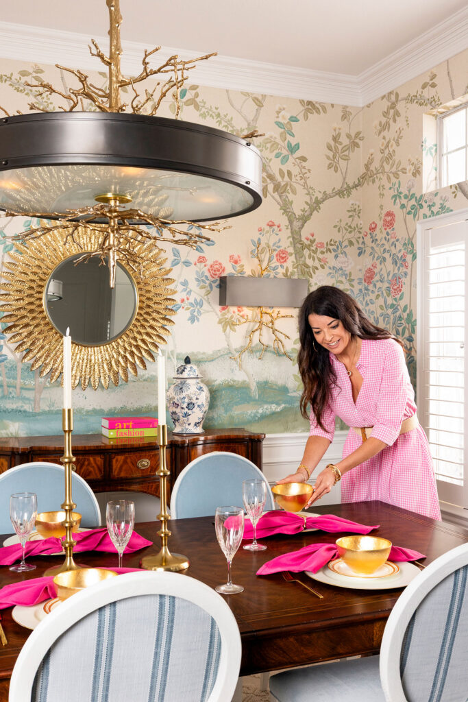 bright interior designer with custom wallpaper