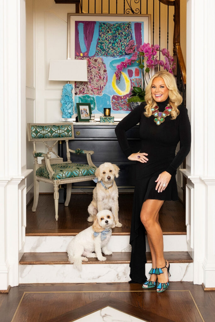 head interior designer at ibb and her dogs