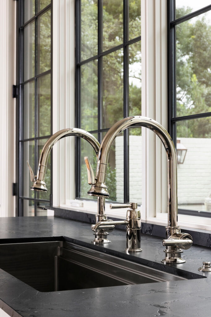 double chrome faucet with windows