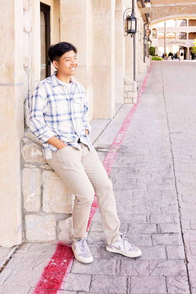 senior photo at the adriatica in mckinney
